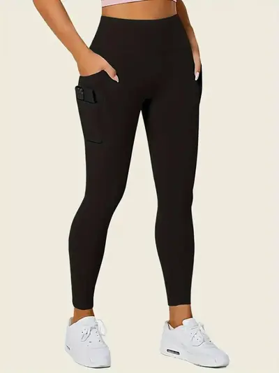 Yüksek Bel Dokuz Cüz Tayt Çift Cep Elastik Spor Yoga Pantolon