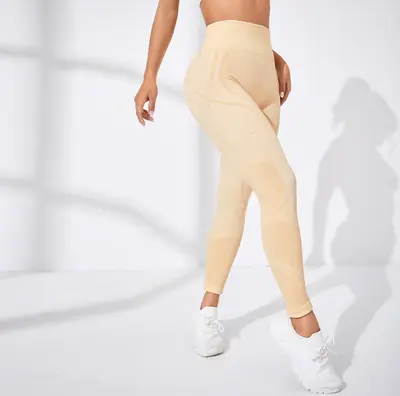 Kadın yüksek bel kalça kaldırıcı dikişsiz yoga tayt pantolon, karın sıkılaştırıcı, nem emi - 10