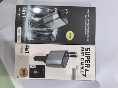 D2 Car Charger 120W PD Fast Charging with Retractable Cable, 1-4 Ports - 9