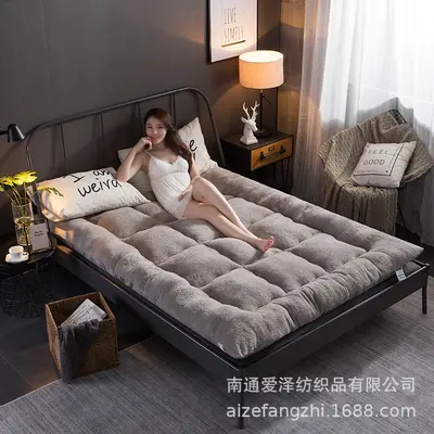 Lamb wool polar-lined thickened bedding winter soft pillow home double bed quilt floor mat bed student dormitory tatami - 7