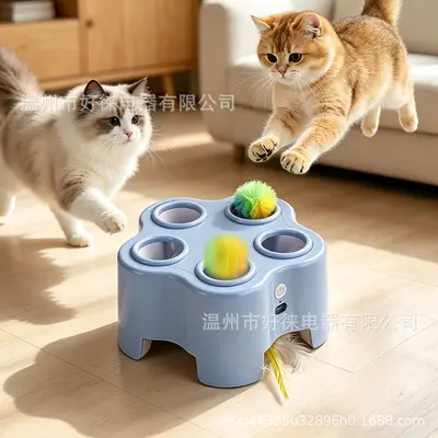 3-in-1 Electric Cat Teaser Wand and Whack-a-Mole Cat Toy