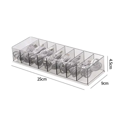 Charging cable storage box, data cable storage box, headphone cable organizer box, memory card storage box, acrylic - 9