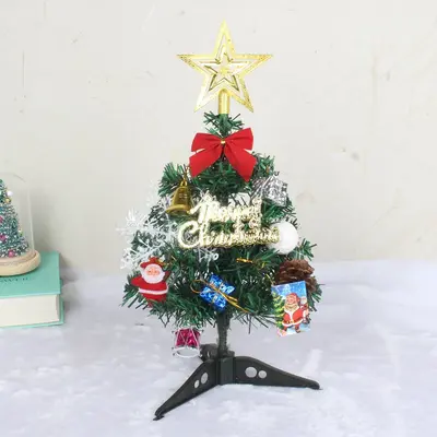 30cm Mini Christmas Tree Set, Tabletop Decoration, DIY Wooden Stump - 13