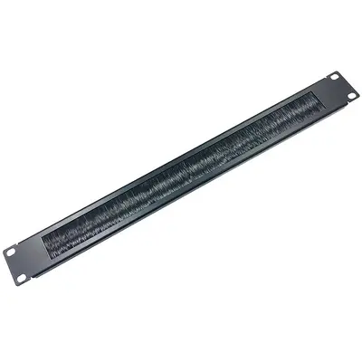 19 Inch 1U Cable Management Brush Panel, Closed Nylon Brush - 5