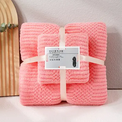 Комплект банных полотенец Coral Velvet, 2 предмета, плотные и впитывающие - 7