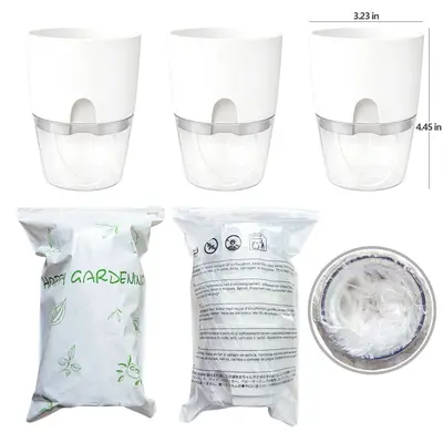 Self-Watering Resin Flower Pot, Transparent Double-Layer - 13