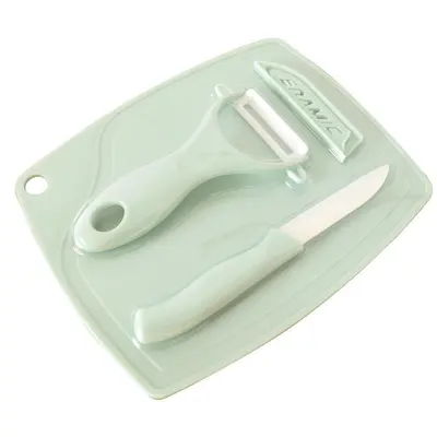 Ceramic Knife Set 3 Pieces with Cutting Board and Peeler - 9