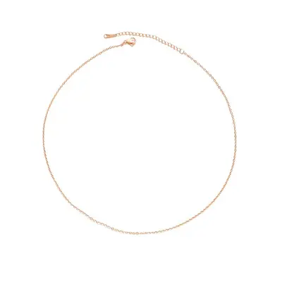 Thin stainless steel O-chain necklace, 14K and 18K gold plated