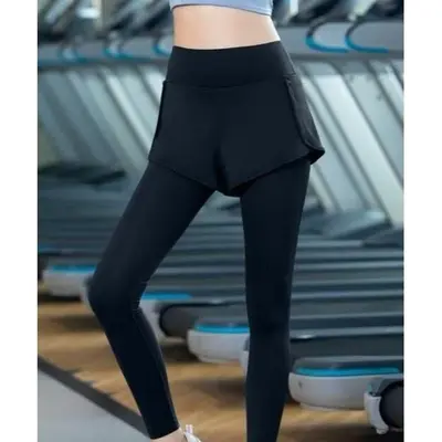 Kadın Yoga Pantolonu, Sahte İki Parça, Nefes Alabilir ve Hızlı Kuruyan, Elastik