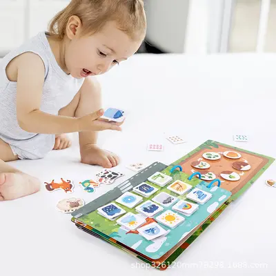 Kinder-Stilles-Lernbuch mit wiederverwendbaren Aufklebern