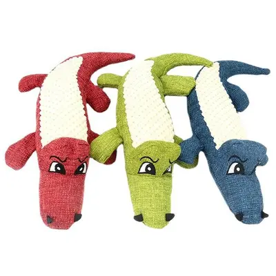 Amazon New Arrival Pet Plush Squeaky Dog Toy Corn Fleece Crocodile Chew Toy Molar Teeth Cleaning Pet Supplies - 5