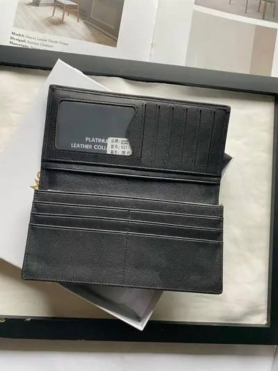 Langbrieftasche aus echtem Rindleder, 13 Kartenfächer - 3
