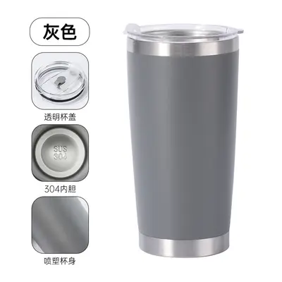 20 oz Çift Katmanlı Vakumlu Araba Bardağı, 304 Paslanmaz Çelik Termos - 5