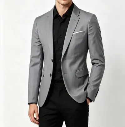 Men's Double-Breasted Suit Jacket, Lightweight, Wrinkle-Free, Crease-Resistant - 8