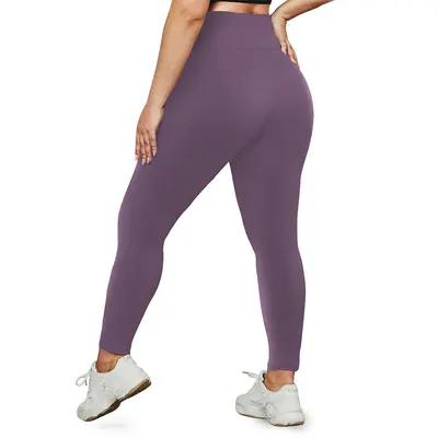 Plus Size High Waist Yoga Leggings, Nude Feel, Butt Lifting - 12