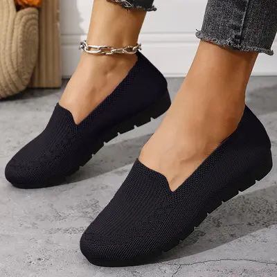 Women's Spring Summer Shoes, Breathable Mesh, Non-Slip Flat Sole - 7