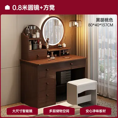 Modern Makeup Vanity Table with Mirror and Storage Cabinet, Bedroom - 8