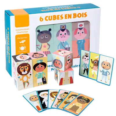Wooden Versatile Figure Building Blocks, DIY Puzzle Blocks, Educational Wooden Toy