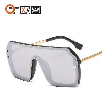Letter Sunglasses with One-Piece Lenses, Unisex, Personalized Style - 10