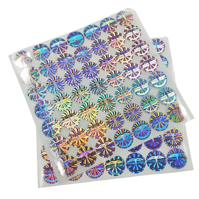 3D Holographic Anti-Counterfeit Label, Transparent Bottle Sticker, Self-Adhesive
