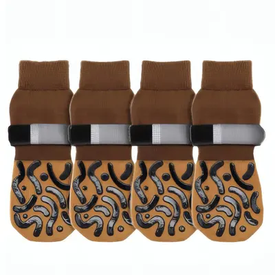 4-Pack Non-Slip Dog Socks for Small to Large Dogs - 9