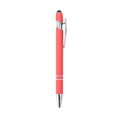 Metal Push Ballpoint Pen with Customisable Logo, Touch Stylus Function - 12