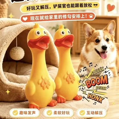 Sesli ördek köpek oyuncağı, etkileşimli, büyük ve küçük ırklar için - 3