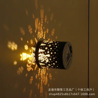 跨境太阳能曼陀罗墙壁灯户外壁挂路灯花园庭院投影装饰灯氛围灯