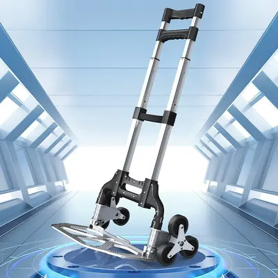 Foldable Lightweight Hand Trolley for Shopping and Luggage, Stair-Climbing