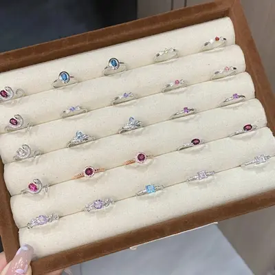 S925-Silber-Zirkon-Ring, japanischer Stil, offener Ring