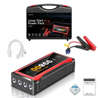 Portable Car Jump Starter 3500A with LED Light - 7
