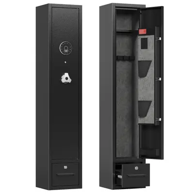 Fingerprint and Code Gun Cabinet with Anti-Theft Security Safe - 7