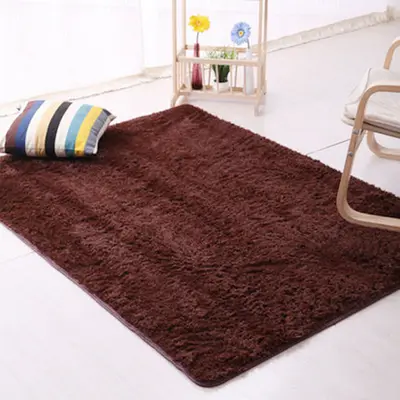 Modern Wool Rug for Living Room, Rectangular Silk Look Carpet - 8
