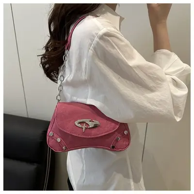 Kadın tek omuz çantası, küçük kare model, retro yaz tasarımı - 3