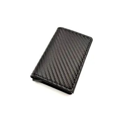 Çoklu kart yuvalı, otomatik açılır metal kart kutusu, RFID hırsızlığa karşı korumalı fırçalanmış karbon fiber kart tutuculu sınır ötesi Avrupa ve Amerikalı erkek cüzdanı - 7