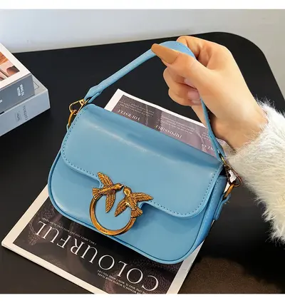 Women's Small Square Crossbody Handbag with Shoulder Strap - 11