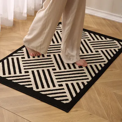 New Chinese-Style High-End Entrance Door Mat, Entryway Carpet, Living Room Foyer Rug, Bedside Rug, Doorway Floor Mat, Dirt-Resistant, Household