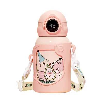 316 Stainless Steel Kids Thermos Cup with Temperature Display and Straw - 6
