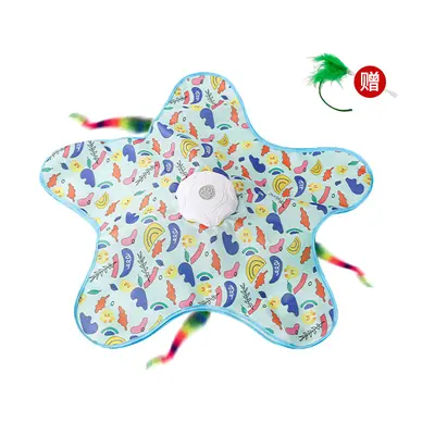 Electric Five-Point Star Cat Hunting Hideaway Cover with Teaser Wand Interactive Play Tent - 13