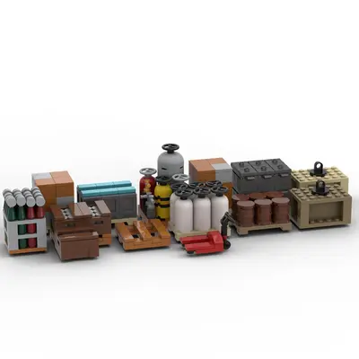 Small Particle MOC Building Blocks for Kids, Warehouse Model, Gift