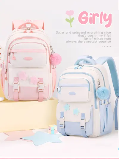 School Backpack Large Capacity Lightweight Trolley Sleeve