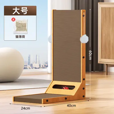 L-Shaped Cat Scratcher, Wall-Mounted, Integrated Nest, Corrugated Cardboard - 11