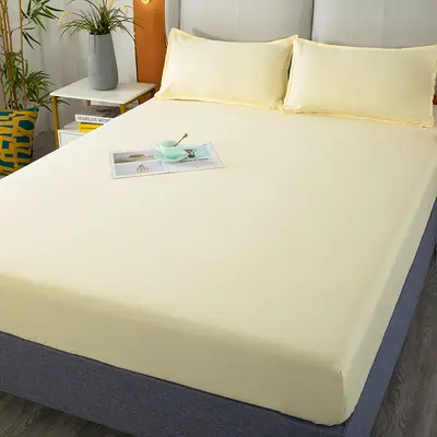 Cross-border Korean version solid color one-piece summer lightweight luxury sheet bedding duvet cover dust ruffle cross-border sheet bedding - 12