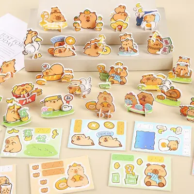 Çocuklar için kağıt 3D puzzle, kapibara şeklinde, hediye