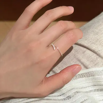 Minimalist Silver Ring Niche Design Index Finger - 4