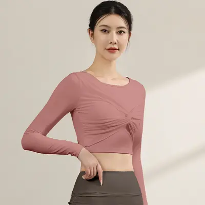 Damen-Yogaset langärmlig, Herbst/Winter, Netzdetail, enge Passform - 10