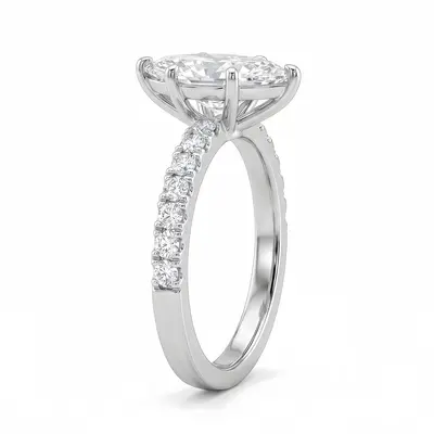 S925 Silver Moissanite Ring, Marquise Cut