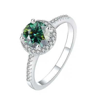 S925 Sterling Silver Moissanite Ring, 1 Carat, Round Cut - 10