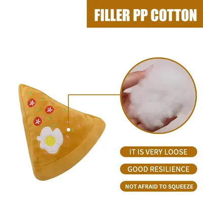 Peluş köpek oyuncağı, sesli, pizza ve ekmek tasarımı - 5
