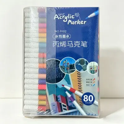 PVC acrylic marker set, water-washable, for children - 12